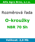 rozměrová řada - o-kroužky nbr 70 sh rozměrová řada - o-kroužky nbr 70 sh
