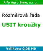 rozměrová řada - Usit kroužky rozměrová řada - Usit kroužky